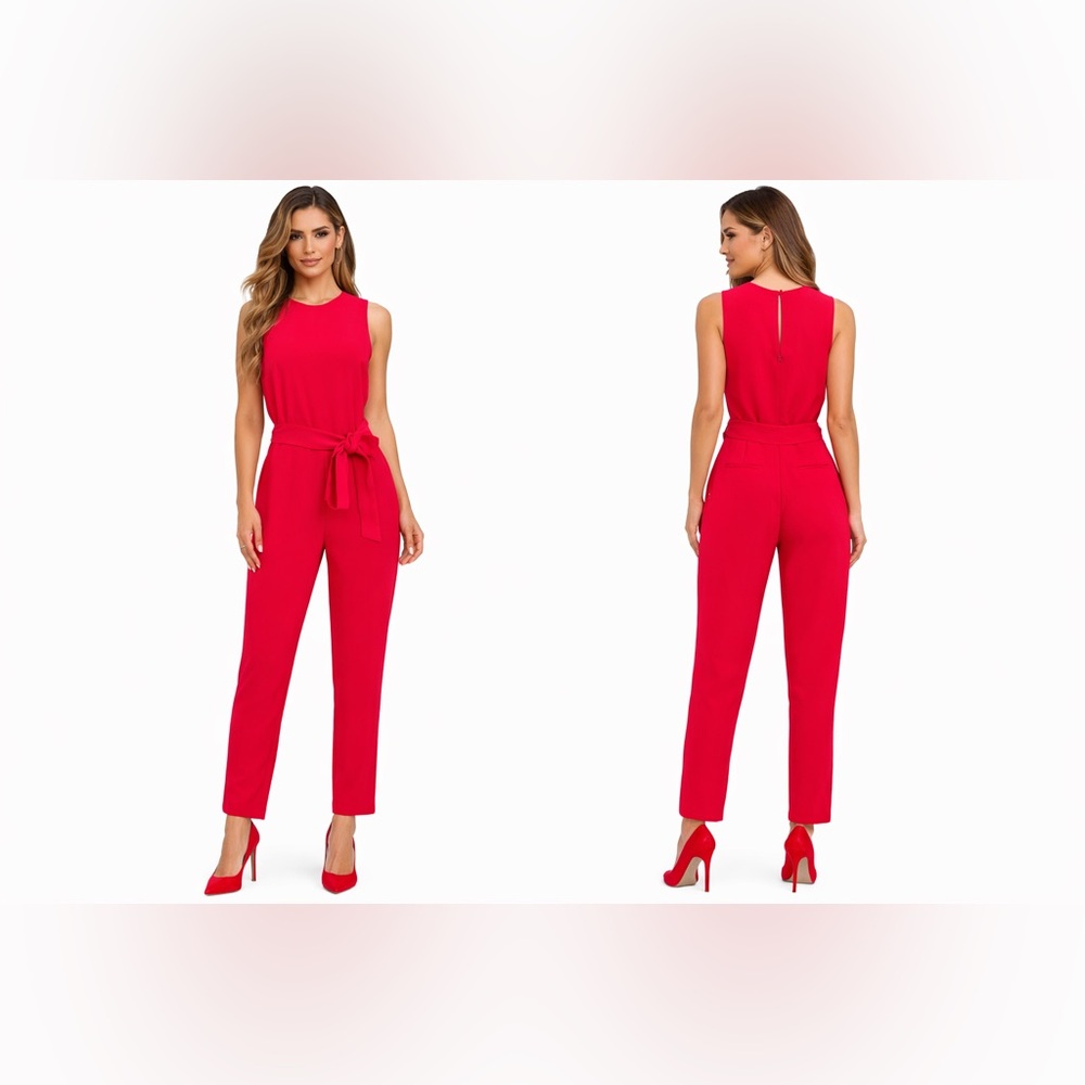 Banana Republic Hot Pink Dressy Jumpsuit | Sleeveless, Slim Fit & Belted Size 2